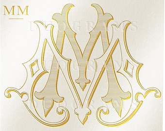 MM MM Wedding Duogram, Wedding Monogram | Wedding Logo | Invitation Logo |  Stationery Letterhead | Home Decor | Family Initials | Crest