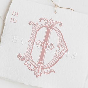 Interlocking Vintage Monogram DI or ID Two Letter Monogram Logo Design D I Wedding initials SVG & Png Instant Download