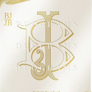 Interlocking Vintage Monogram BJ or JB Two Letter Monogram Logo Design