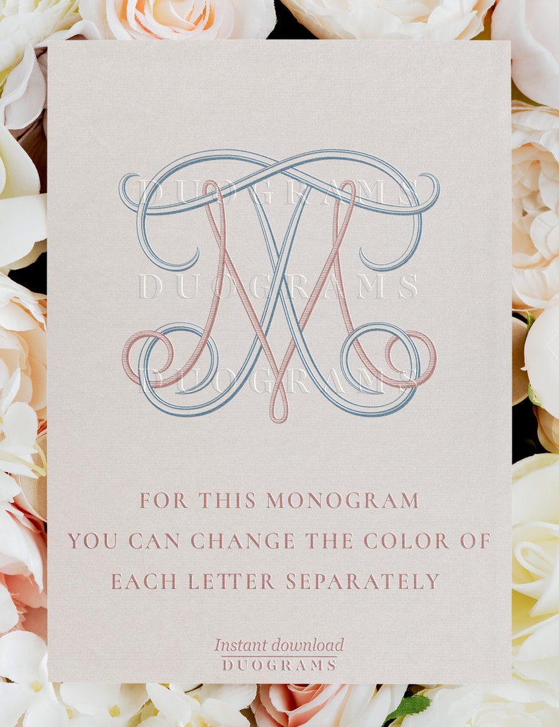 Wedding Monogram Logo Design MT TM Monogram Wreath SVG Digital Download ...