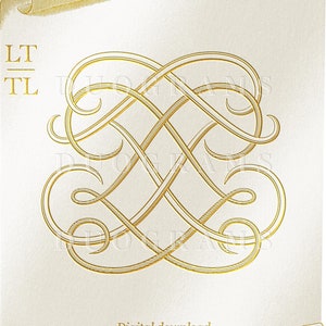 Diseño de logotipo de monograma de boda LT TL Corona de monograma L T SVG Descarga digital