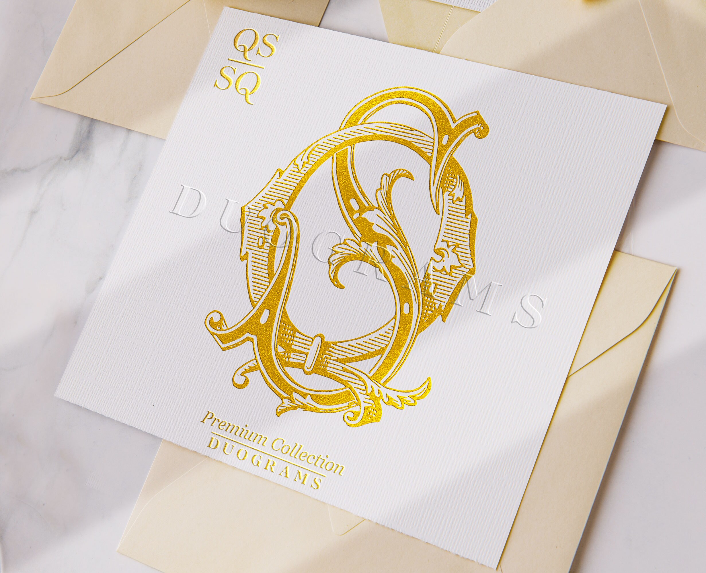 QS SQ Vintage Monogram Logo Design Q S Digital Download - Etsy