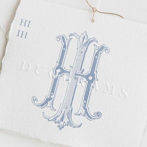 Interlocked Monogram HI or IH Wedding Logo I H Monogram Letters SVG & Png Digital  Download