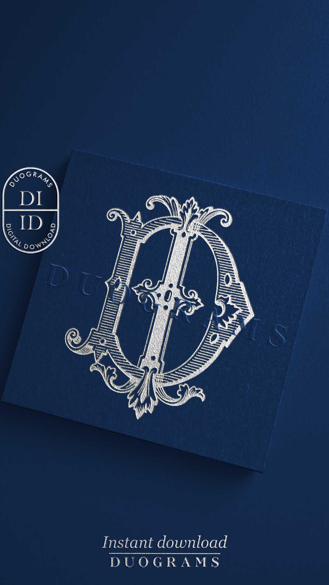 Interlocking Vintage Monogram DI or ID Two Letter Monogram Logo Design ...