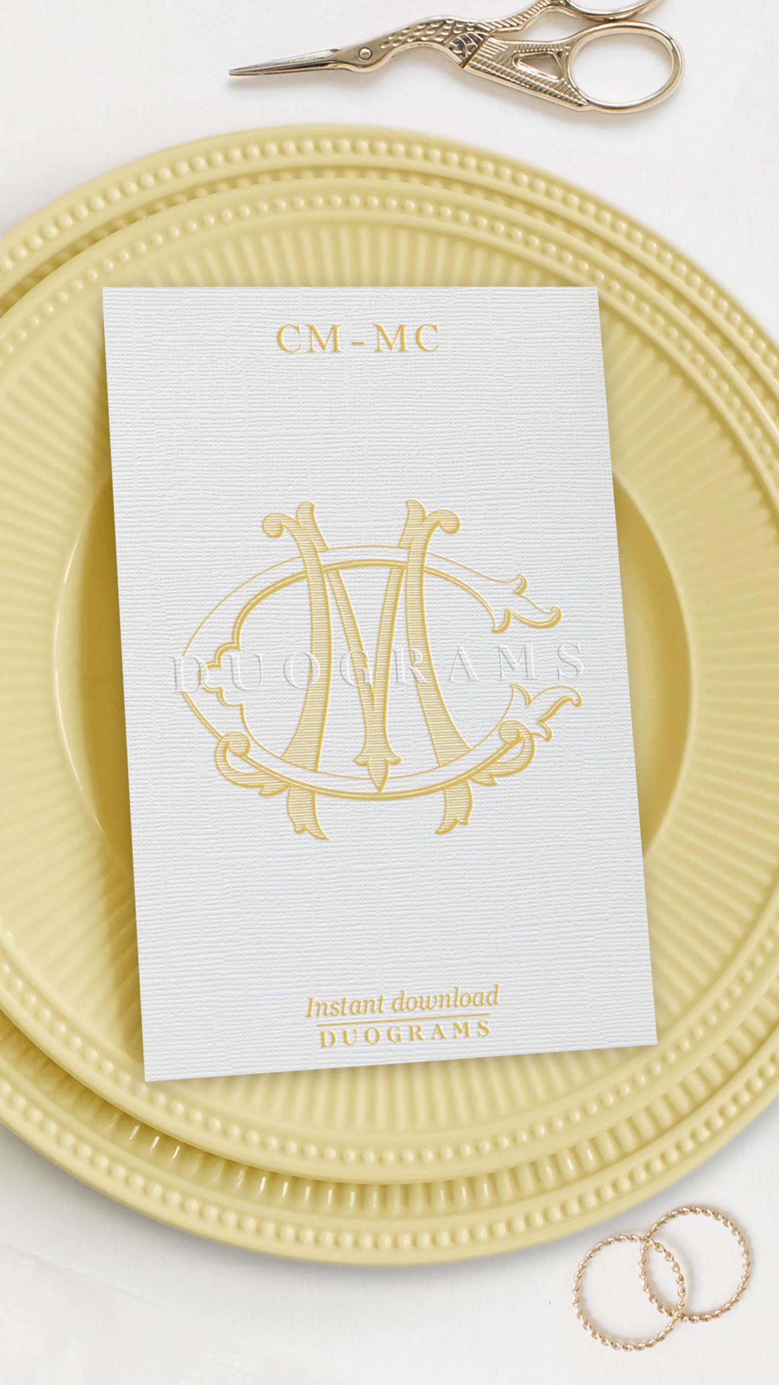 2-letter Wedding Monogram CM or MC Monogram Logo Design C M Wedding ...