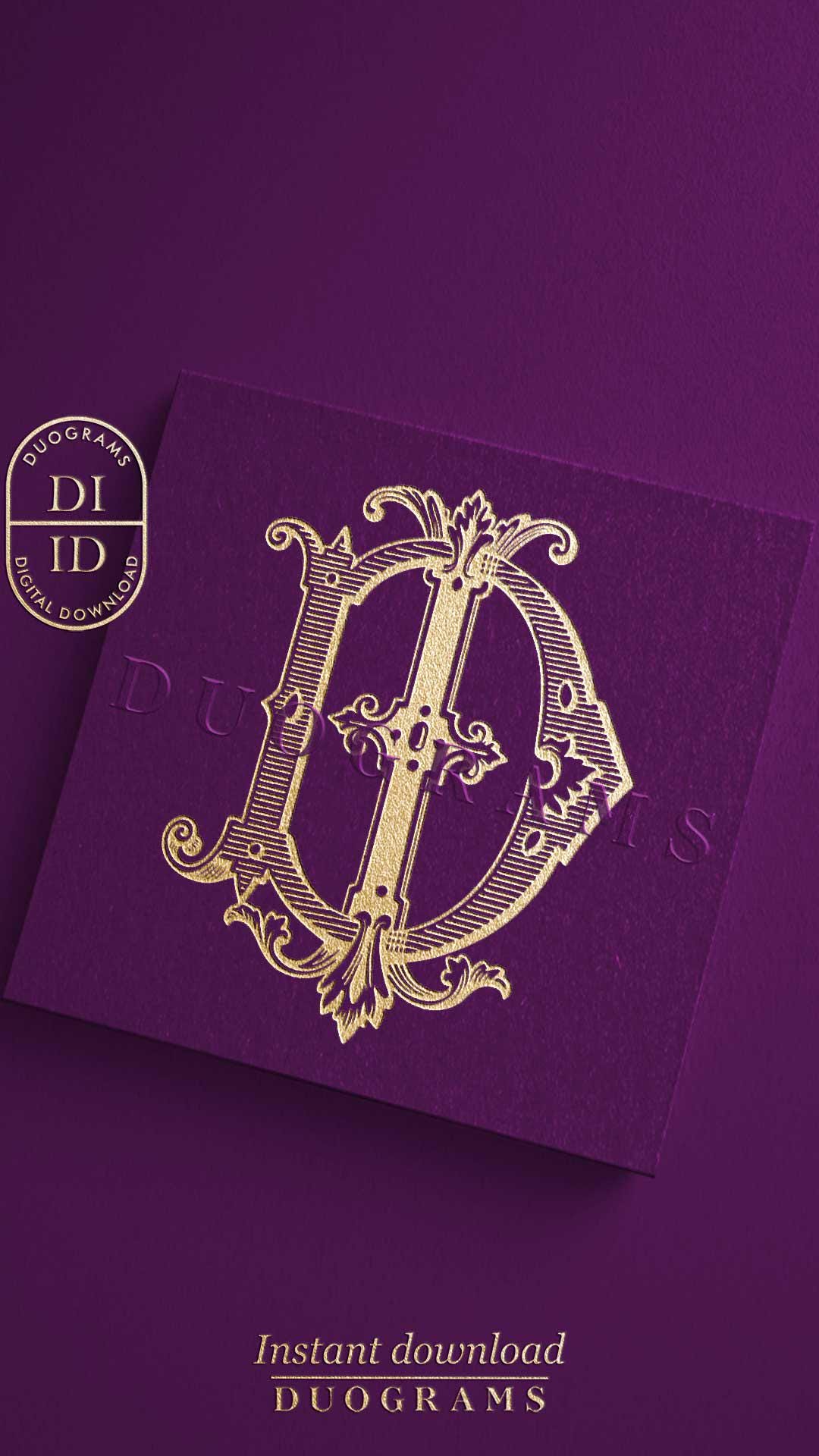 Interlocking Vintage Monogram DI or ID Two Letter Monogram Logo Design ...