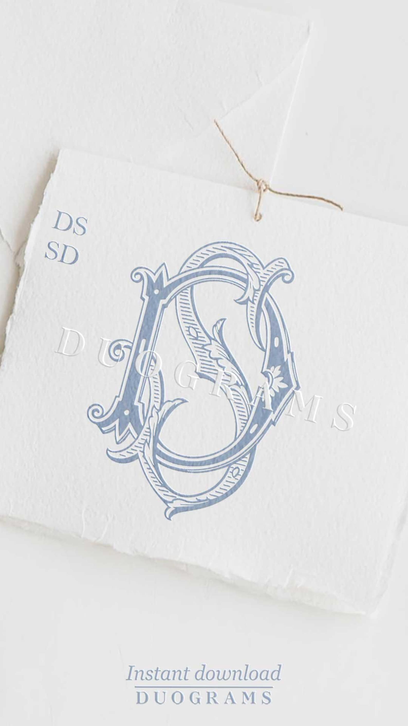 Interlocking Vintage Monogram DS or SD Two Letter Monogram Logo Design ...