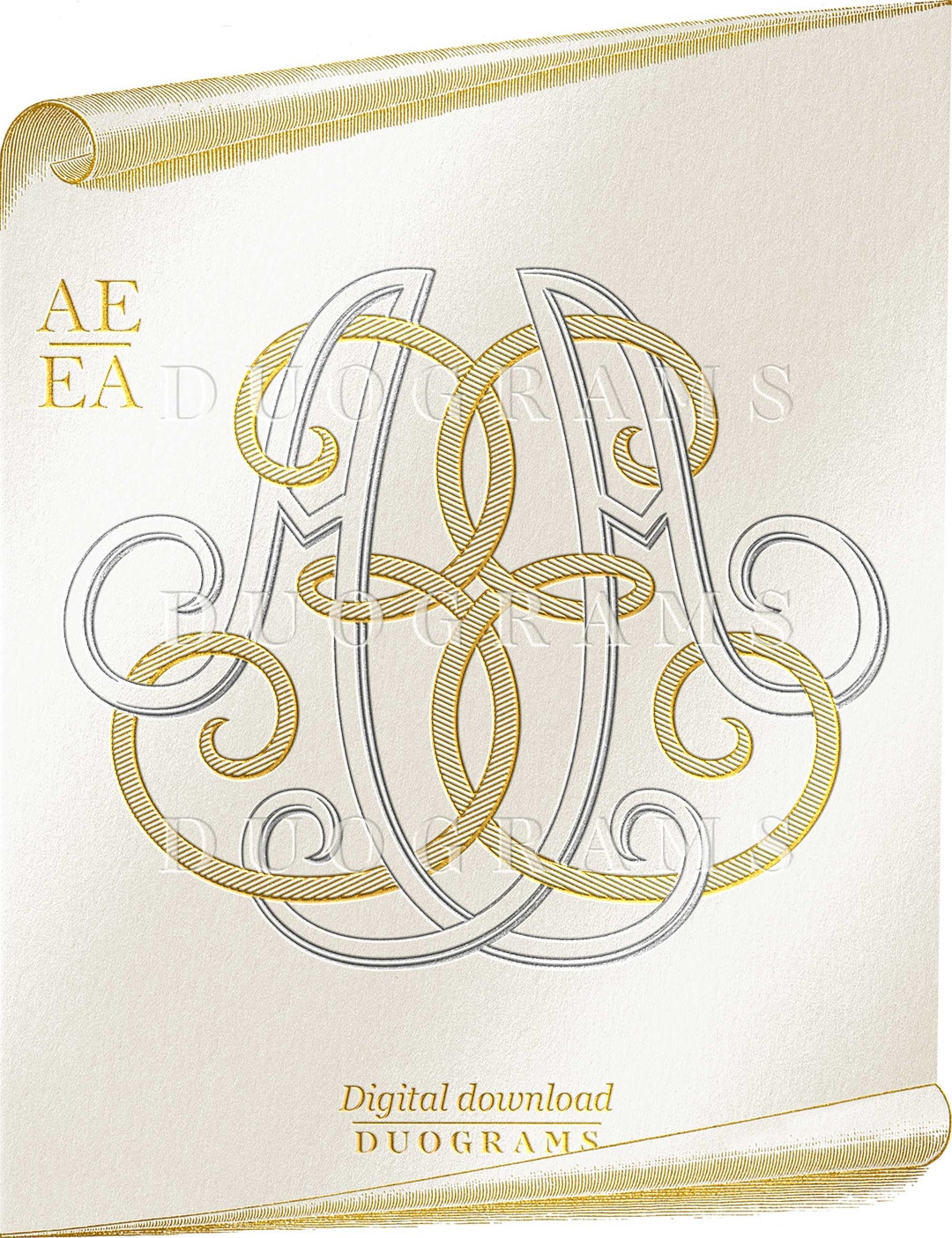 Two Letter Monogram Logo AE or EA Wedding Monogram Design, A E Wedding ...