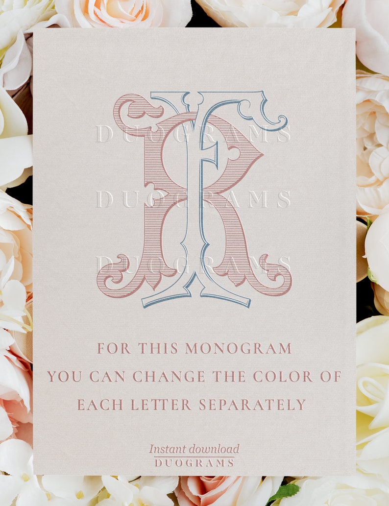FR RF Wedding Monogram Logo Design F R Digital Download SVG + 2 Free ...
