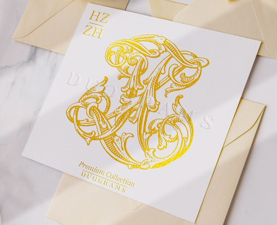 HZ ZH Vintage Monogram Logo Design H Z Initials + 2 Free Wreath