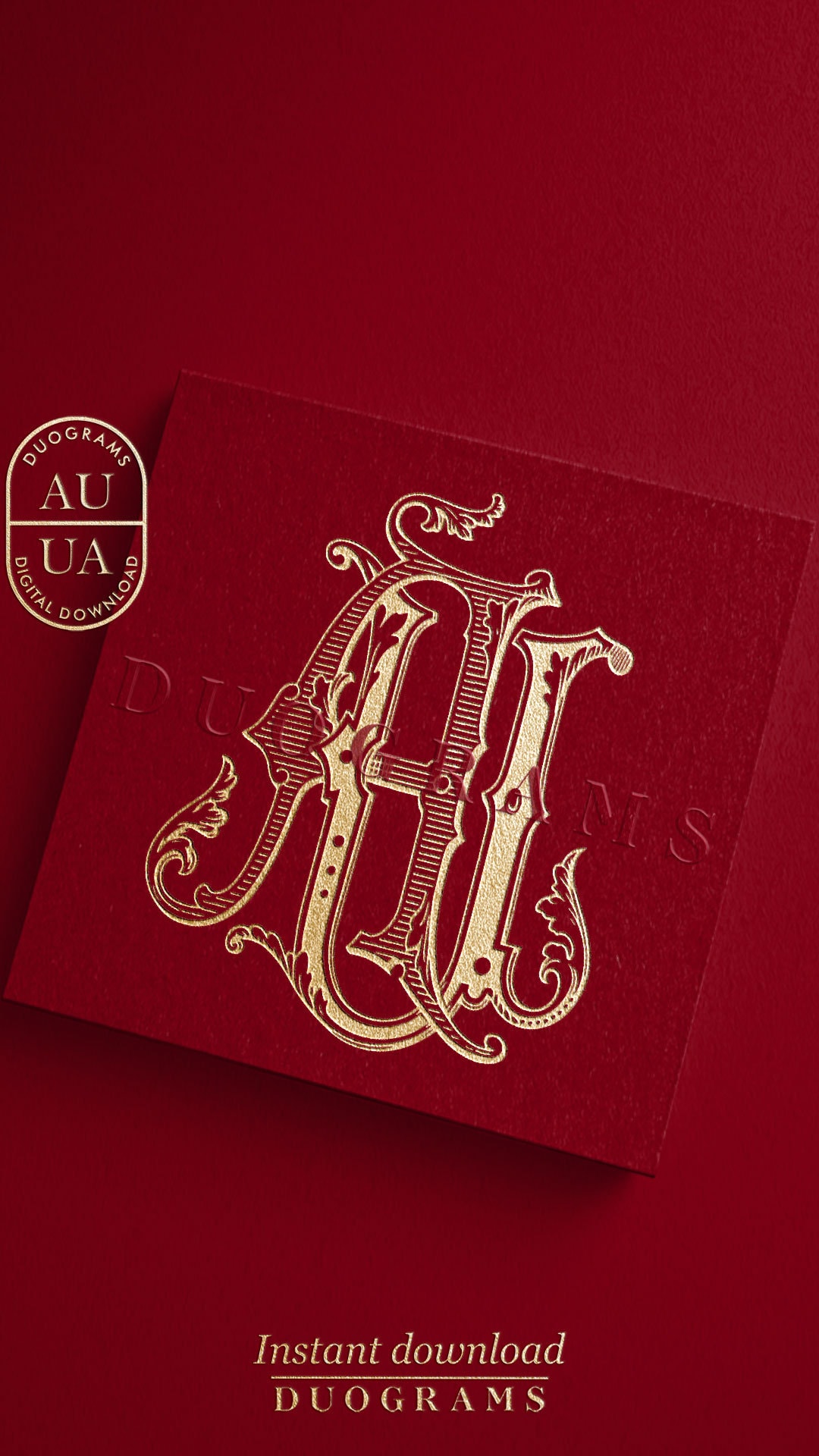 Vintage Interlocking Monogram AU or UA Two Letter Monogram Logo Design ...