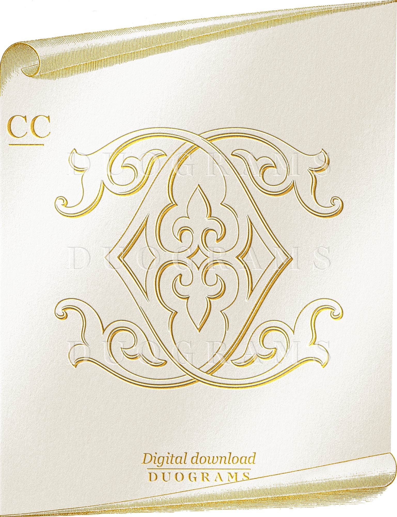 CC Wedding Monogram Logo Design SVG Digital Download + 2 Free Wreath - Etsy