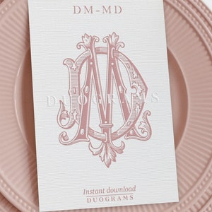 DM or MD Wedding Monogram Digital Download D M Duogram SVG & Png Bonus ...