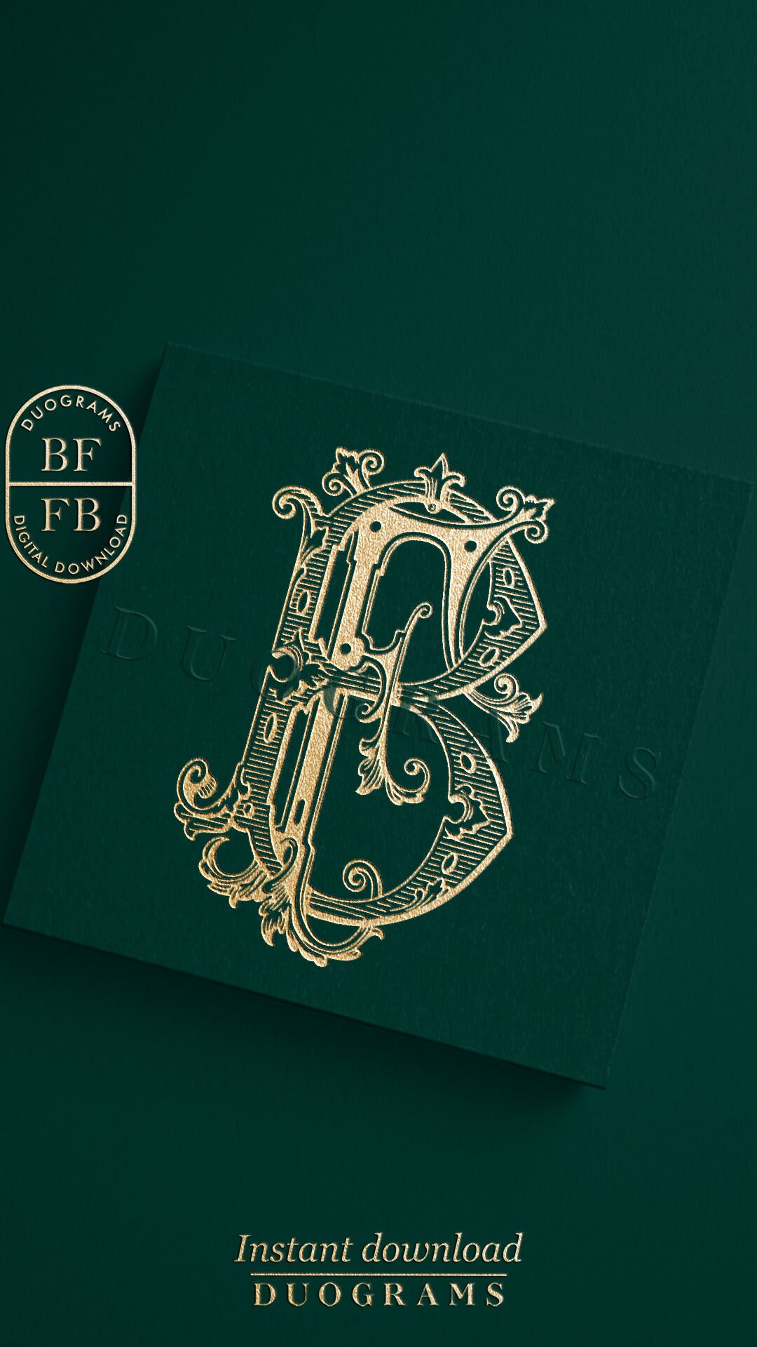 Monogram Bf Wedding Monogram BF or FB Two Letter Monogram Logo F B Wedding Initials ...