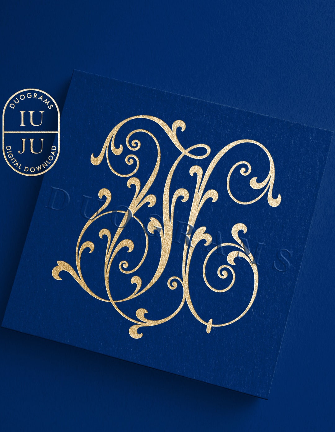 JU Vintage Wedding Monogram Logo Design SVG Two Letter Monogram J U ...