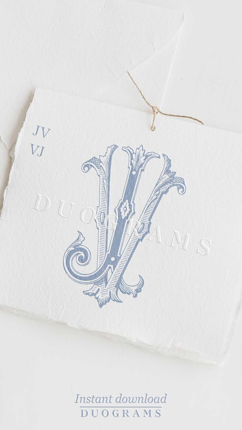 Two Letter Monogram Logo JV or VJ Interlocking Monogram Design J V ...