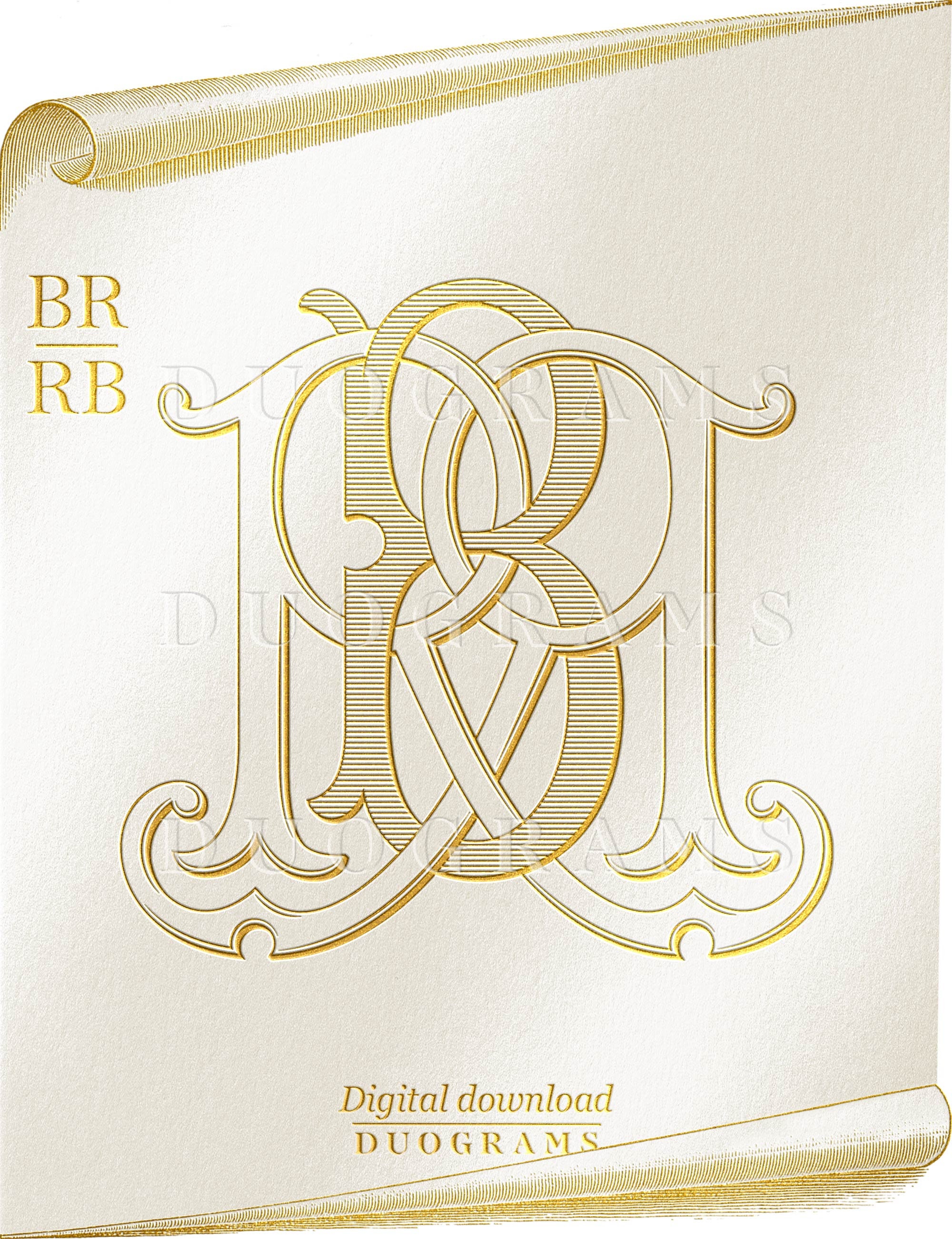 B And R Monogram BR RB Wedding Monogram Logo Design B R Digital Download SVG + 2 Free ...