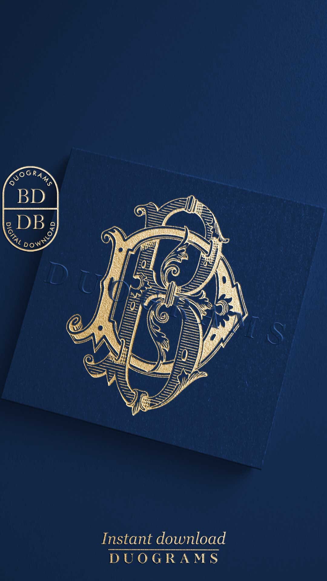 BD DB Vintage Wedding Monogram Logo Designs B D Two Letter Monogram D B ...