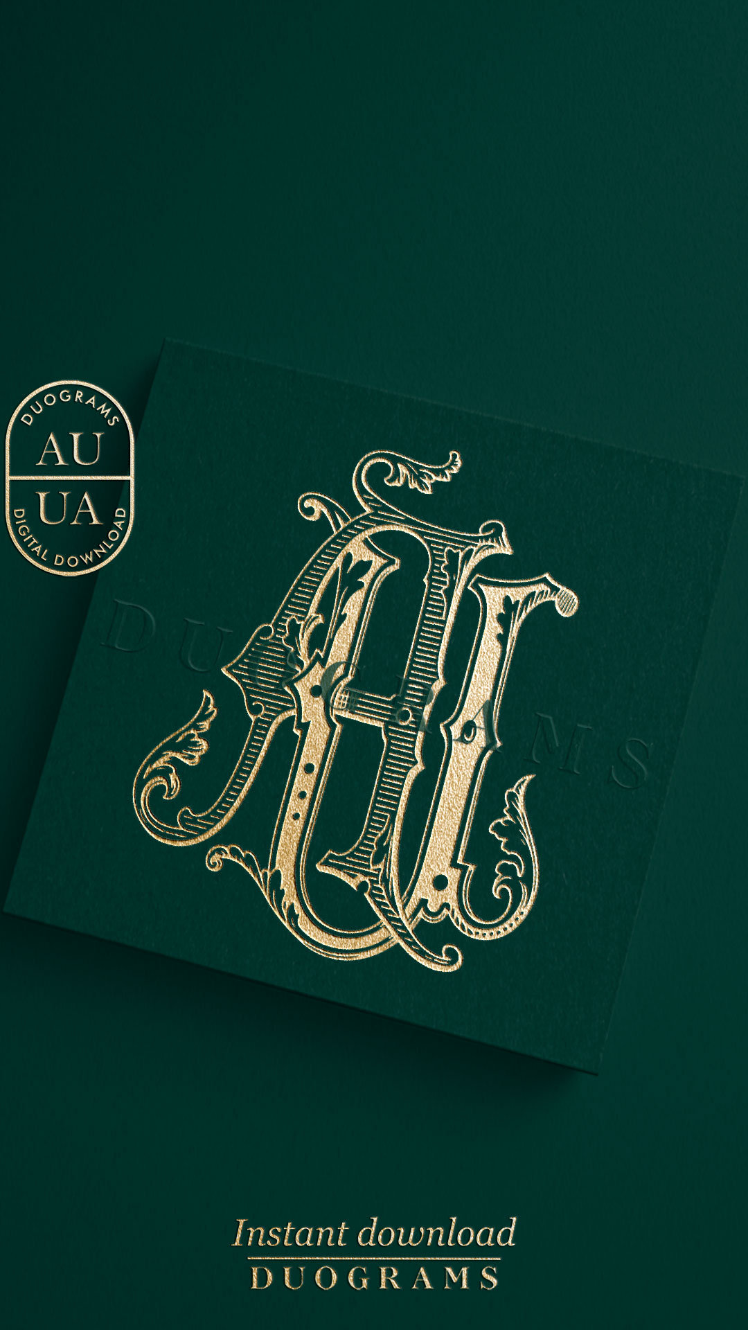 Vintage Interlocking Monogram AU or UA Two Letter Monogram Logo Design ...