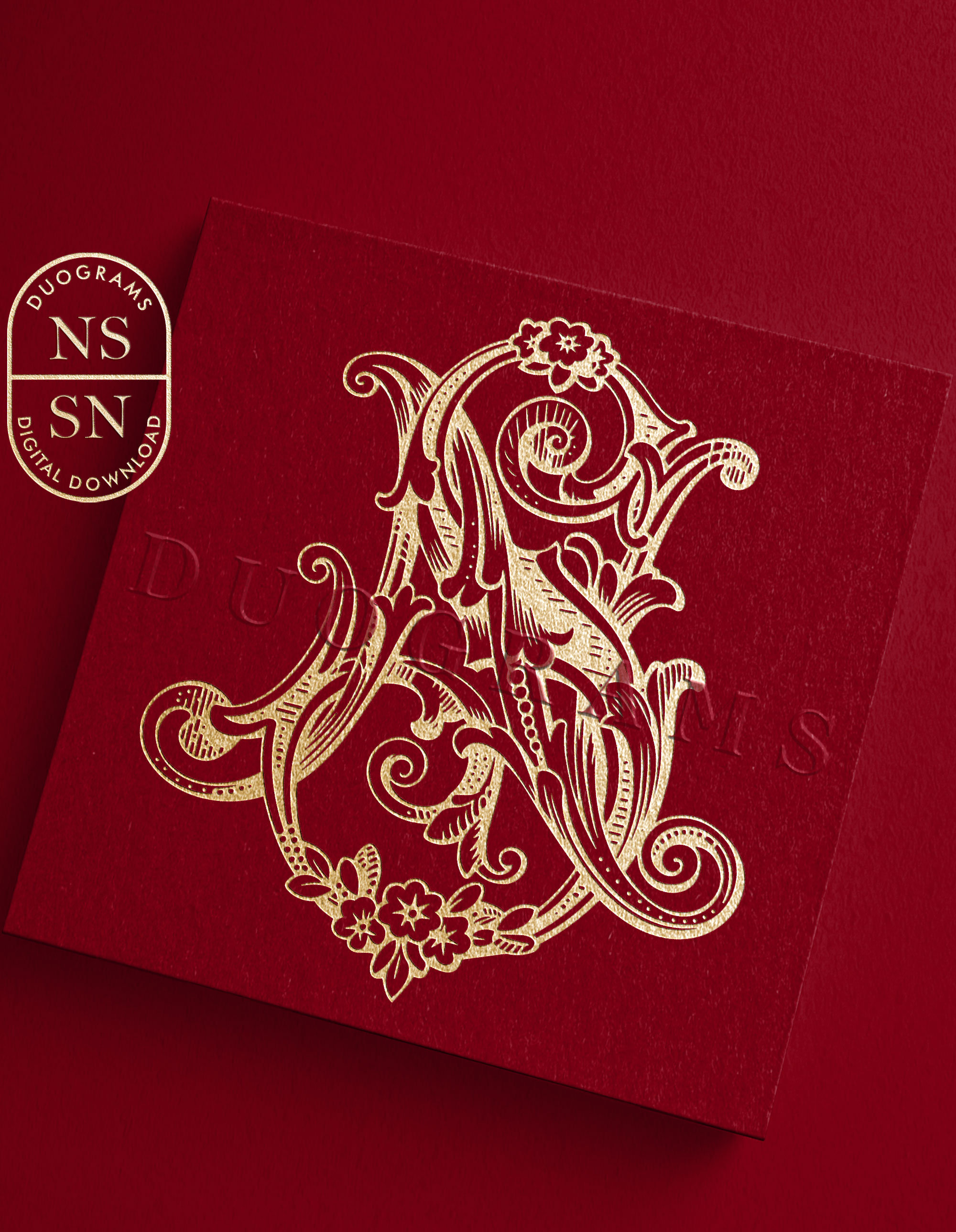 n‪‪❤︎‬s NS SN Vintage Wedding Monogram Logo Design SVG 2-letter Monogram