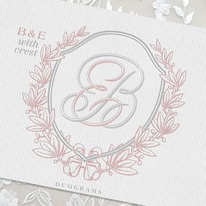 Wedding Crest B&E Monogram – BE/EB Wedding Monogram Logo Design | Svg Png Instant Download