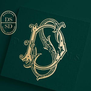Interlocking Vintage Monogram DS or SD Two Letter Monogram Logo Design ...