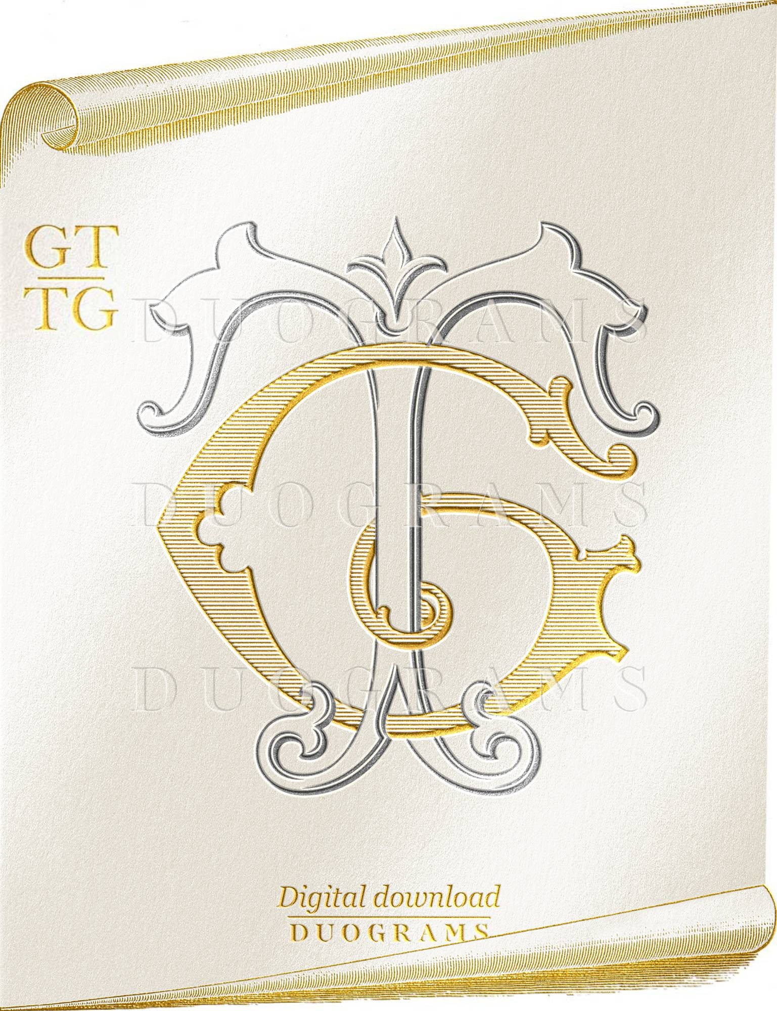GT TG Vintage Wedding Monogram Logo Designs + 2 Free Wreaths SVG