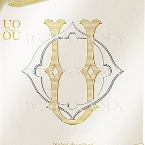 OU UO Vintage Monogram Logo Designs O U Initials+ 2 Free Wreath SVG