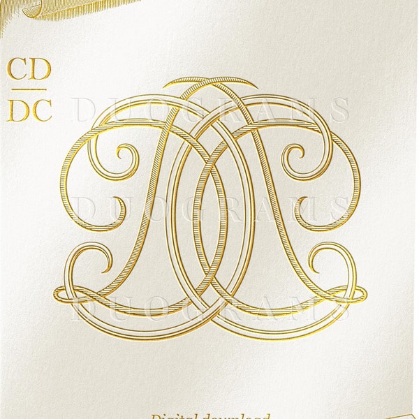 Wedding Monogram Logo Design CD DC Monogram Wreath SVG Digital Download