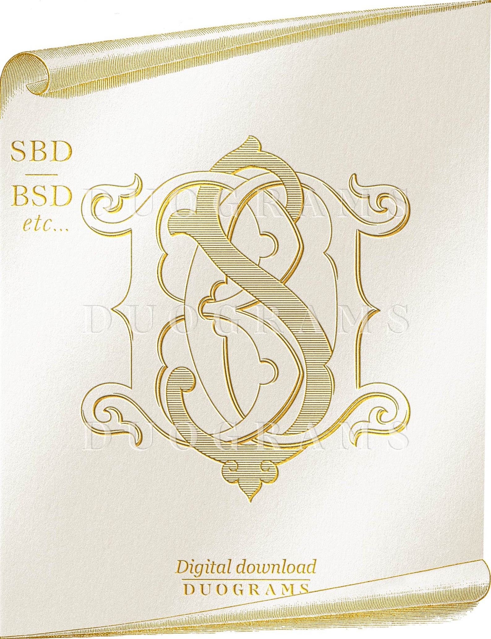 SBD 3-letter Wedding Monogram Logo Design BSD BDS Etc + 2 Free Wreath ...