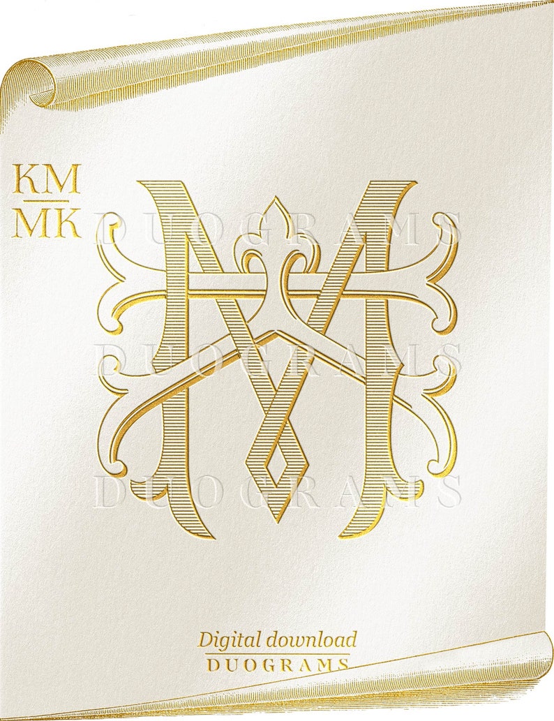 Script Kmj Monogram KM MK Wedding Monogram Logo Design K M Two Letter Monogram SVG Digital ...