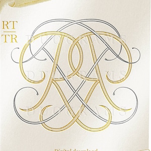 Vintage Monogram Logo Design RT TR Monogram Wreath SVG Digital Download ...