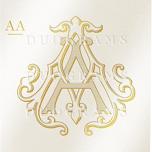 AA Vintage Wedding Monogram AA Duogram A A Interlocking Monogram Logo ...