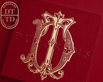 DT×ST DogtownSucidalSkata L ダブルネーム DP PD Vintage Wedding Monogram Logo Design SVG Two Letter