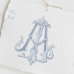 Monograma de 2 letras AL ou LA Design de logotipo de monograma de casamento A L Duogram SVG e PNG Download instantâneo
