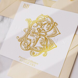 BB Vintage Wedding Monogram Logo Design B B Monogram Wreath SVG - Etsy