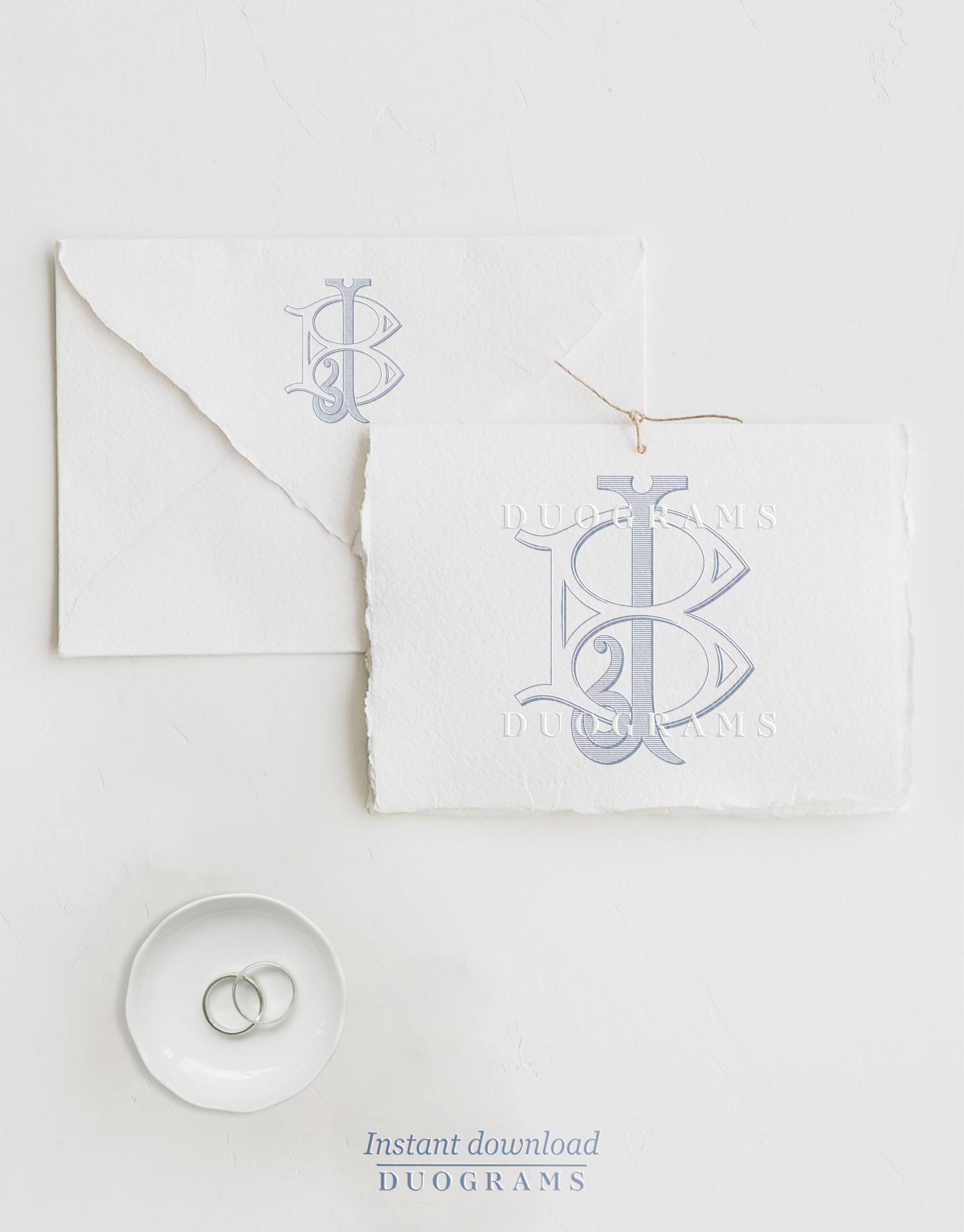 Interlocking Vintage Monogram BJ or JB Two Letter Monogram Logo Design ...