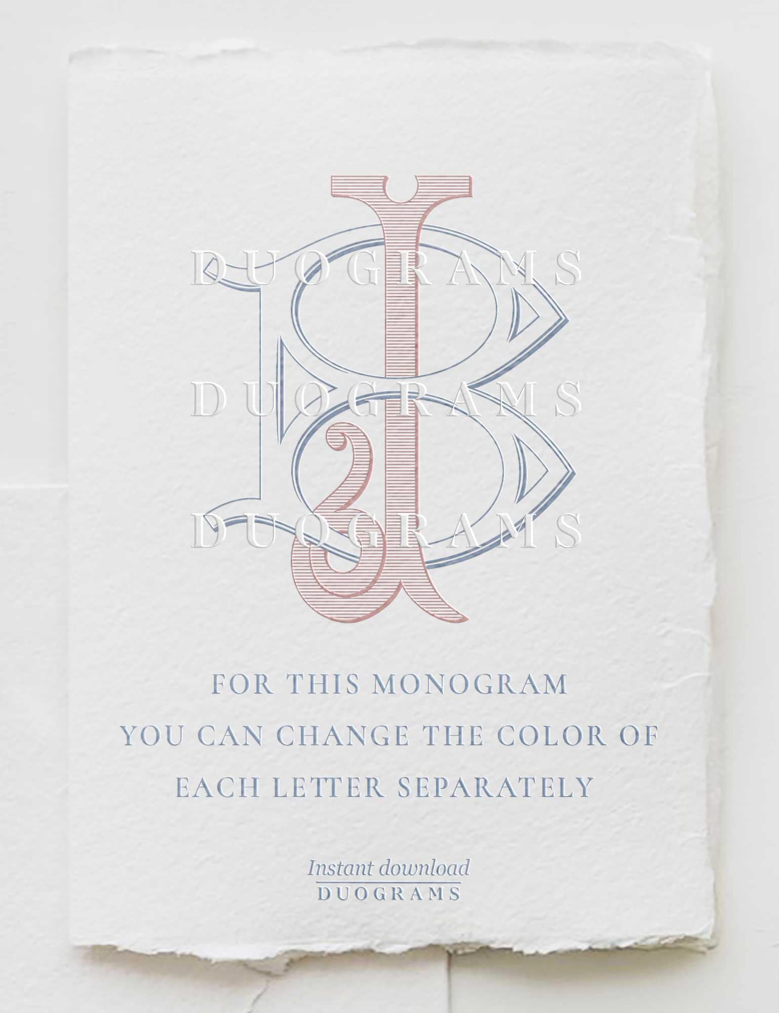 Interlocking Vintage Monogram BJ or JB Two Letter Monogram Logo Design ...