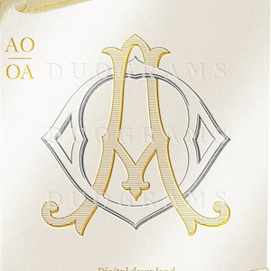 AO Vintage Wedding Monogram Logo OA Digital Download