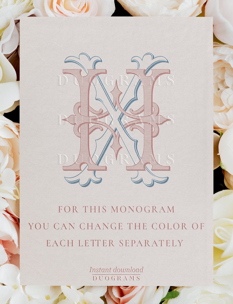 Wedding Monogram Logo Design HX XH Monogram Wreath SVG Digital Download ...