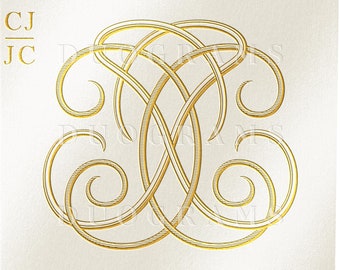Wedding Monogram Logo Design CJ JC Monogram Wreath SVG Digital Download