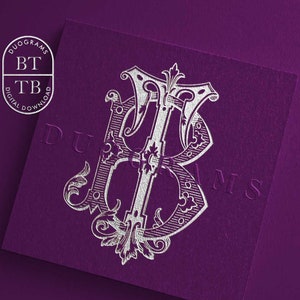 Interlocking Vintage Monogram BT or TB Two Letter Monogram Logo Design ...
