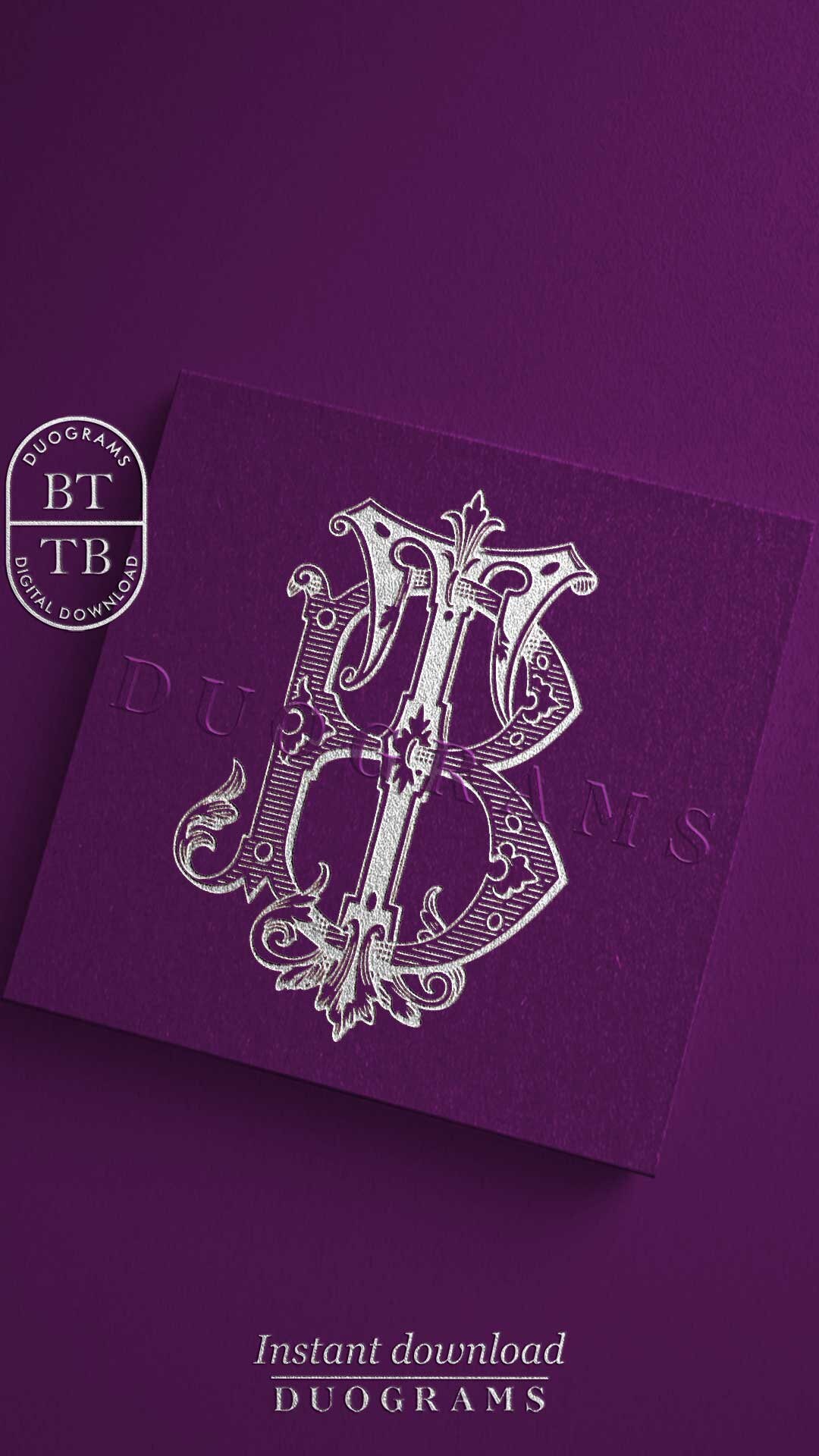 Interlocking Vintage Monogram BT or TB Two Letter Monogram Logo Design ...