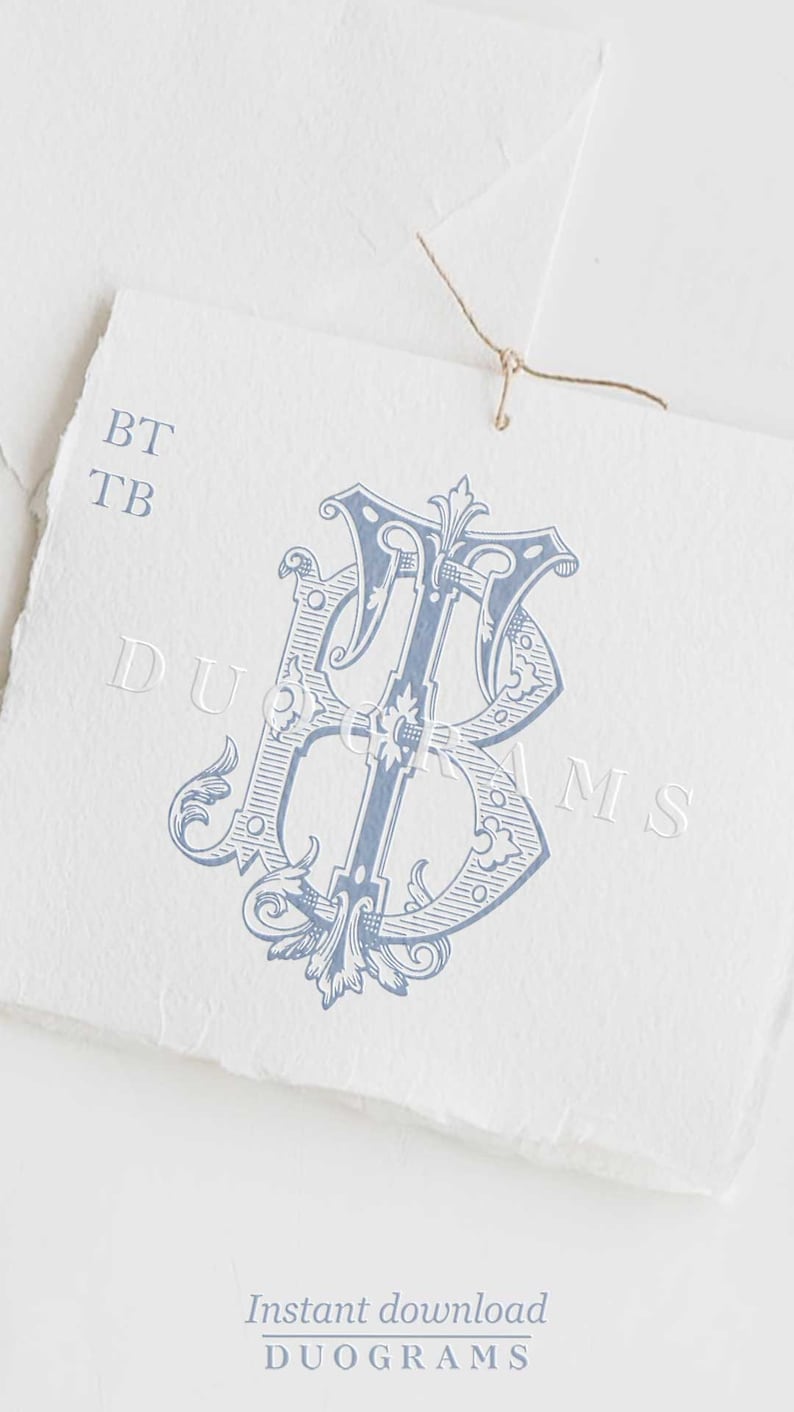 Interlocking Vintage Monogram BT or TB Two Letter Monogram Logo Design ...