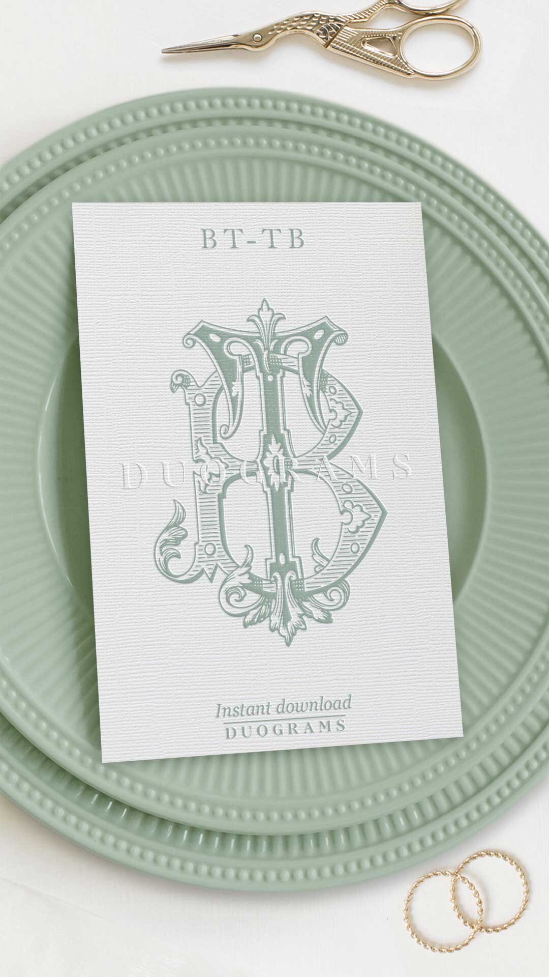 Interlocking Vintage Monogram BT or TB Two Letter Monogram Logo Design ...