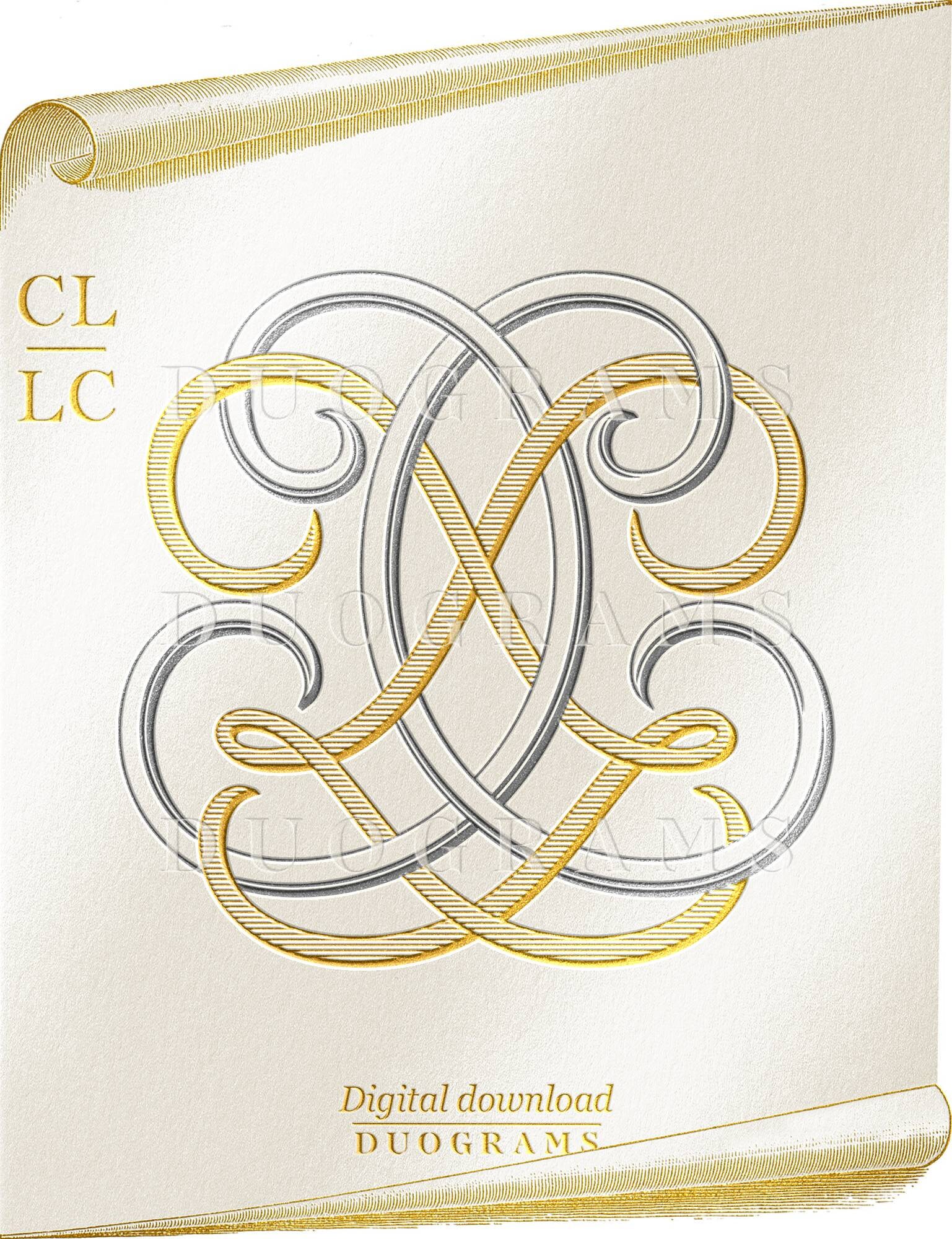 Wedding Monogram CL LC Monogram SVG