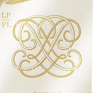 Monograma de boda - LP - PL - Digital - Monograma entrelazado - SVG