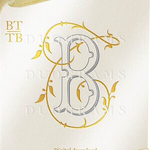 BT TB Wedding Monogram Logo Design SVG 2-letter Monogram B T Digital ...