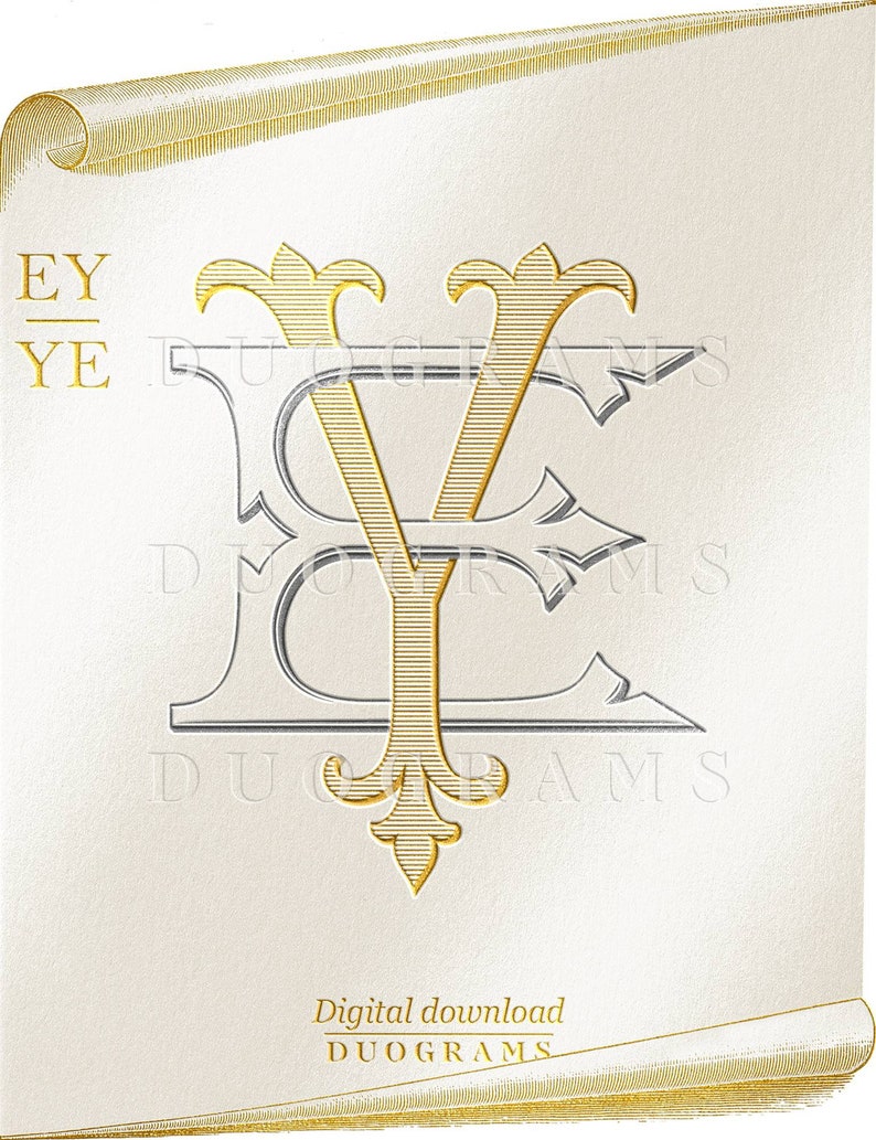 Wedding Monogram Logo EY YE Digital Download - Etsy
