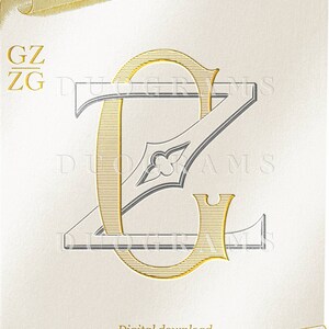 GZ ZG Wedding Monogram Logo Designs G Z Initials+ 2 Free Monogram Wreath SVG